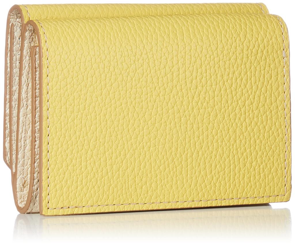Carteira TOPKAPI de Couro Amarelo Limão Tamanho Único Feminina Bicolor Tripla Dobra,