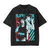 Classic Retro Anime Black Lagoon Graphic Print TShirt Women Men Vintage Washed Oneck Cotton Summer New Tee Loose Oversized Top