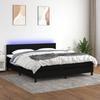 VidaXL Slat Bed Base with Mattress and LED, Upholstered Bed, Double Bed, Adult Bedroom Interior Bed, 3133255