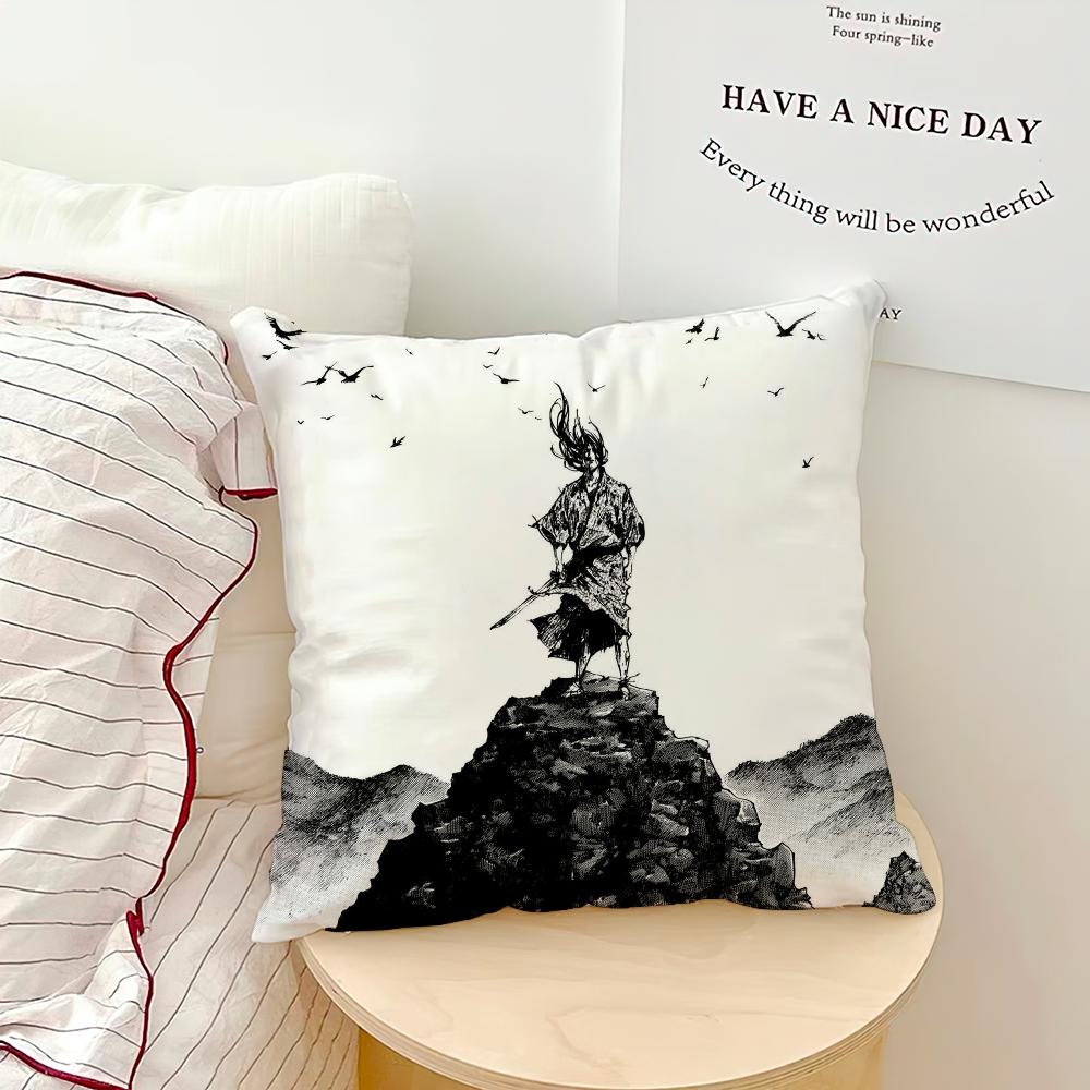 Manga Vagabond Cool Pillow Case Sofa Living Room Bedroom Headboard Backrest Cushion Square Cushion Nap Time