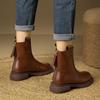 Soft-soled Short Tube Simple Martin Boots Women's 2025 Autumn and Winter New Mid-heeled Knight Boots Slim Chelsea Boots Children