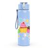 1PC Cupcake Birthday Party Dessert Print 750ml Color Plastic Sports Water Bottle Leakproof Flip Straw Lid Suitable for Sports Office Home Use