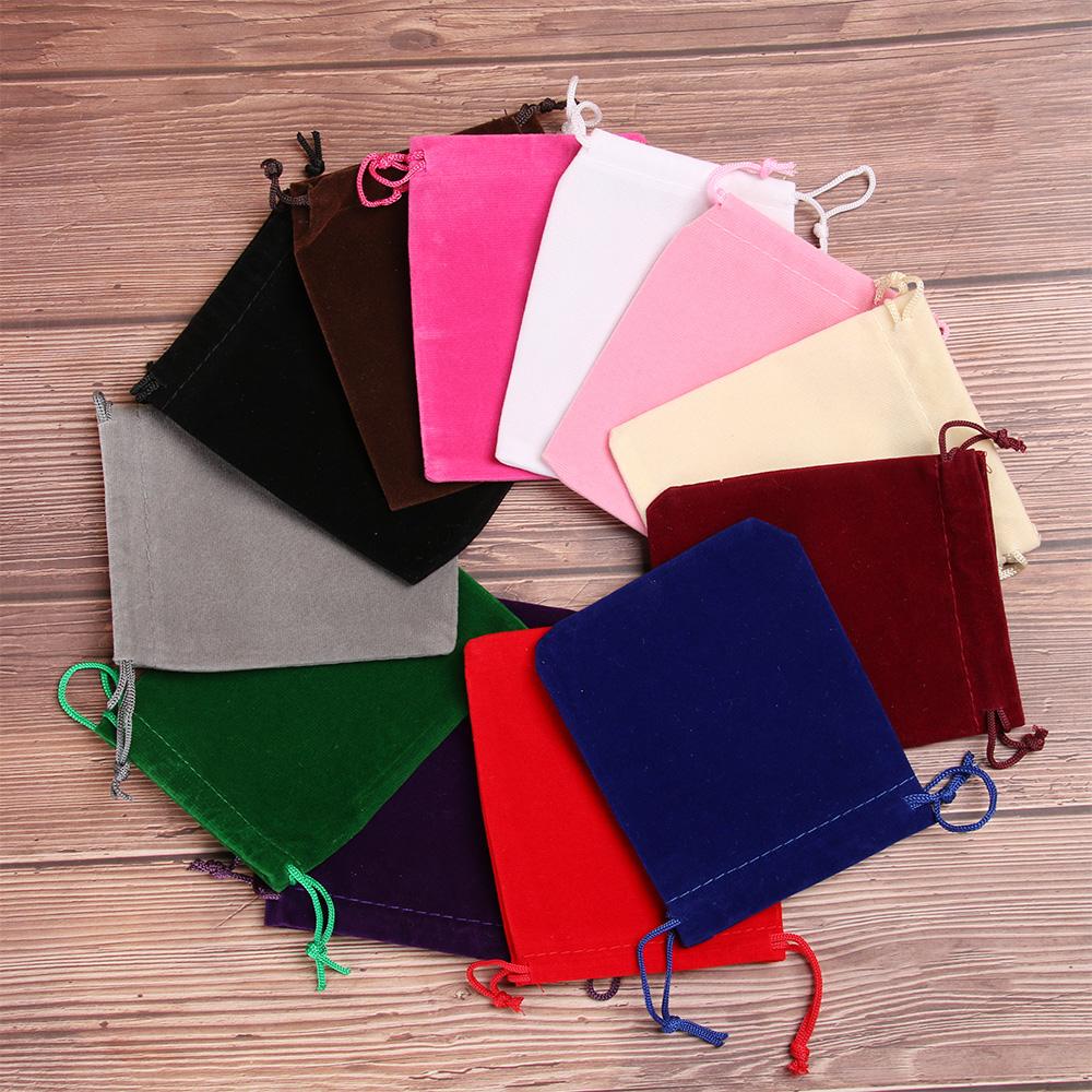 1PC New 12Colors Small Velvet Drawstring Pouch Bag Durble Christmas/Wedding Gift Bags Beauty Dice Storage Portable10x12cm