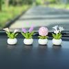 Resin Craft Miniature Flower Pot Decor For Office Desk And Car Ornament