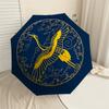 1 Stück Goldener Kranich Wolken Automatischer Faltregenschirm 8 Speichen Eisenrahmen, Geeignet für Reisen, Täglichen Gebrauch, Geburtstag, Geschenk für Frauen & Männer c1231091