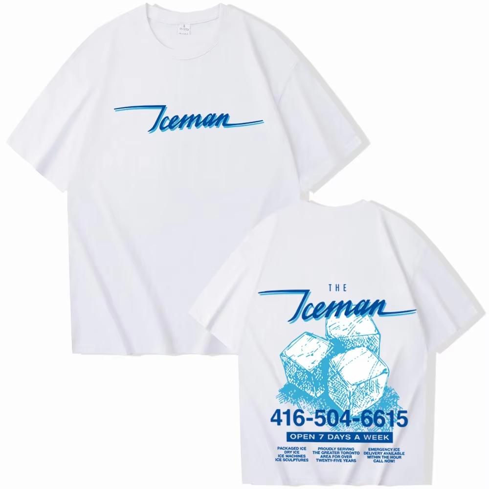 Drake The Iceman T-shirt Vintage Street Engineered Hommes Femmes Oversize Manches Courtes Y2k Coton Manches Courtes Vêtements Féminins Masculins