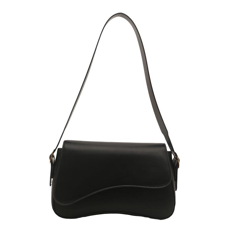 Solid Color Simple Flip Magnetic Buckle Casual Crossbody Underarm Shoulder Small Square Women Bag