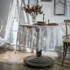 White Lace Embroidered Round Tablecloth, Handmade Floral Pattern, Vintage Charm for Dining Room, Bedroom, Cafe, Party Decor