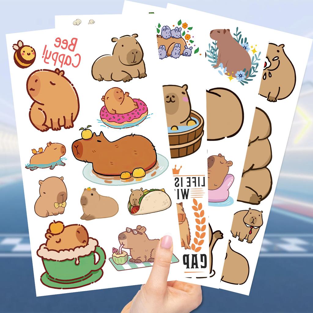 Cartoon Cute Capybara Tattoo Sticker Waterproof Party Party Gift Funny Fun Face Sticker Can Be
