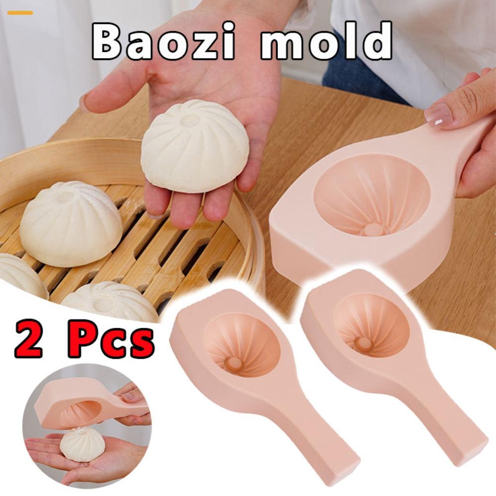 1/2PCS Home Kitchen Handmade Pastry Bun Making Mould Chinese Baozi Molds Handheld Baking And Pastry Steamed Stuffed Steamed Bread Mold