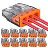 100/10pcs Quick Wire Connectors Direct Plug Type Electrical Stainless Steel Spring Push-In Terminals Blocks for Cable Connection