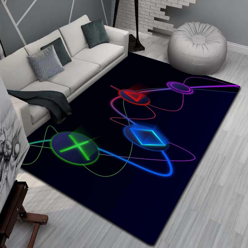 Gaming Teppich für Jungenzimmer Gamer Teppich mit Gamecontroller Teppich für Spielzimmer Esports-Raum und Jungen Spielzimmer-Themen Schlafzimmer Bodenmatte