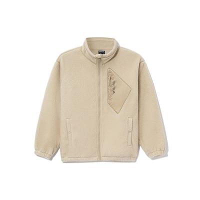 Jaqueta de Lã de Cordeiro Quente Badfive Li Ning Tricô Solto Gola Alta Unissex Roupa Exterior AFDR729-1