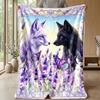 Floral Pig with Butterflies Theme blanket Lightweight Warm Flannel Blanket Decorative Throw Blanket for Home Decoration