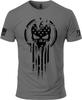 American Warrior T-Shirt - Skull Emblem Graphic Tee for Men - Short Sleeve Cotton Shirt