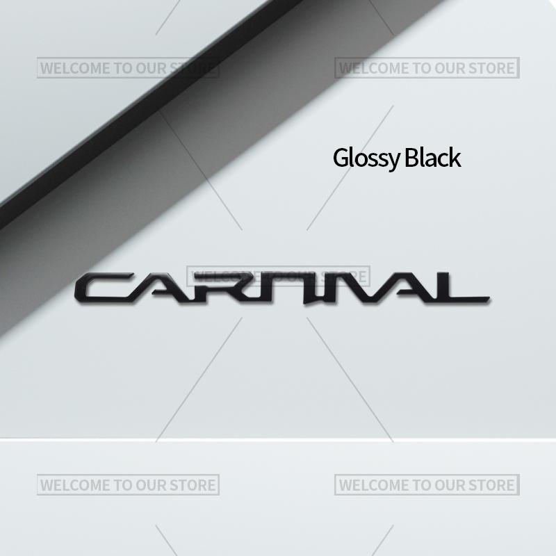 AAAGS1 3D Car Styling For Kia Carnival Letter Emblem HEV LX EX SX Prestige Badge Metal Stickers Rear Trunk Decals Auto Accessories