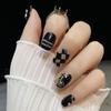 Nail Stickers Advanced Chessboard Style Square And Circle Short Dark And White
