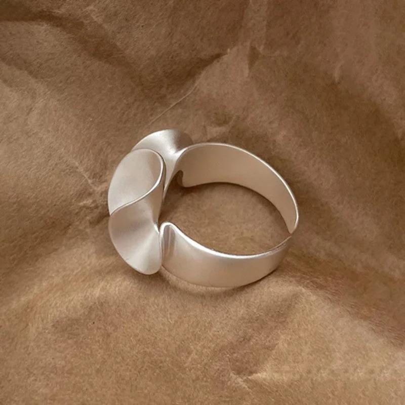 925 Silver Geometric Wave Opening Rings For Women Minimalist Irregular Adjustable Statement Jewelry Luxury Party Gift