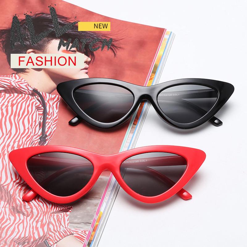 Women Vintage Cat Eye Triangle Sunglasses UV400 Retro Fashion Eyewear Glasses