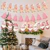 Christmas Decorations, Flag-Raising, Scene Atmosphere Setting, Decorative Ribbons, Hanging Ornaments, Hanging Decorations, And Colorful Flags