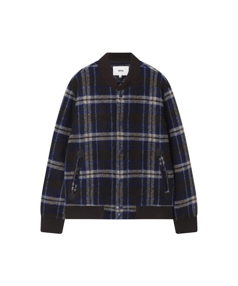 Notig Wool Check Pattern Blouson Navy_Olw1Jpfi112N1