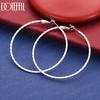Boucles d'Oreilles Créoles Artistiques Torsadées en Argent Sterling 925 Bijoux Mode Bijoux de Soirée