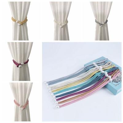 Small Pearl Pearl Curtain Clip With Strap Pull-Out Tie Curtain Holders Installation-free Exquisite Pearl Rope Curtain Decor
