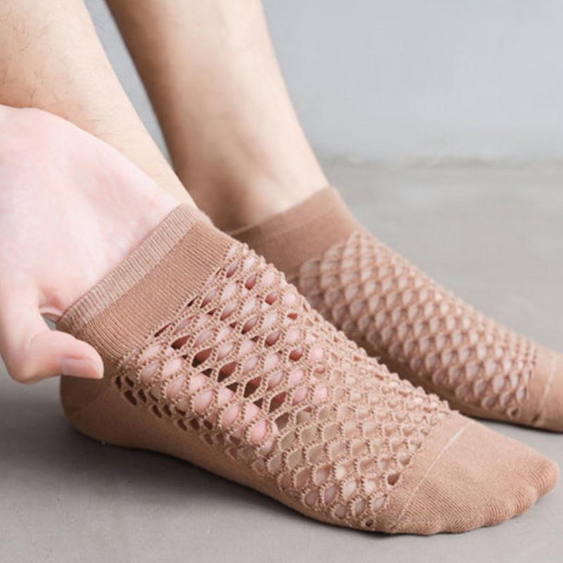 1/5 Pairs Women's Fashion Breathable Casual Ankle Cave Funny Mesh Sock Cotton Short Socks for Women