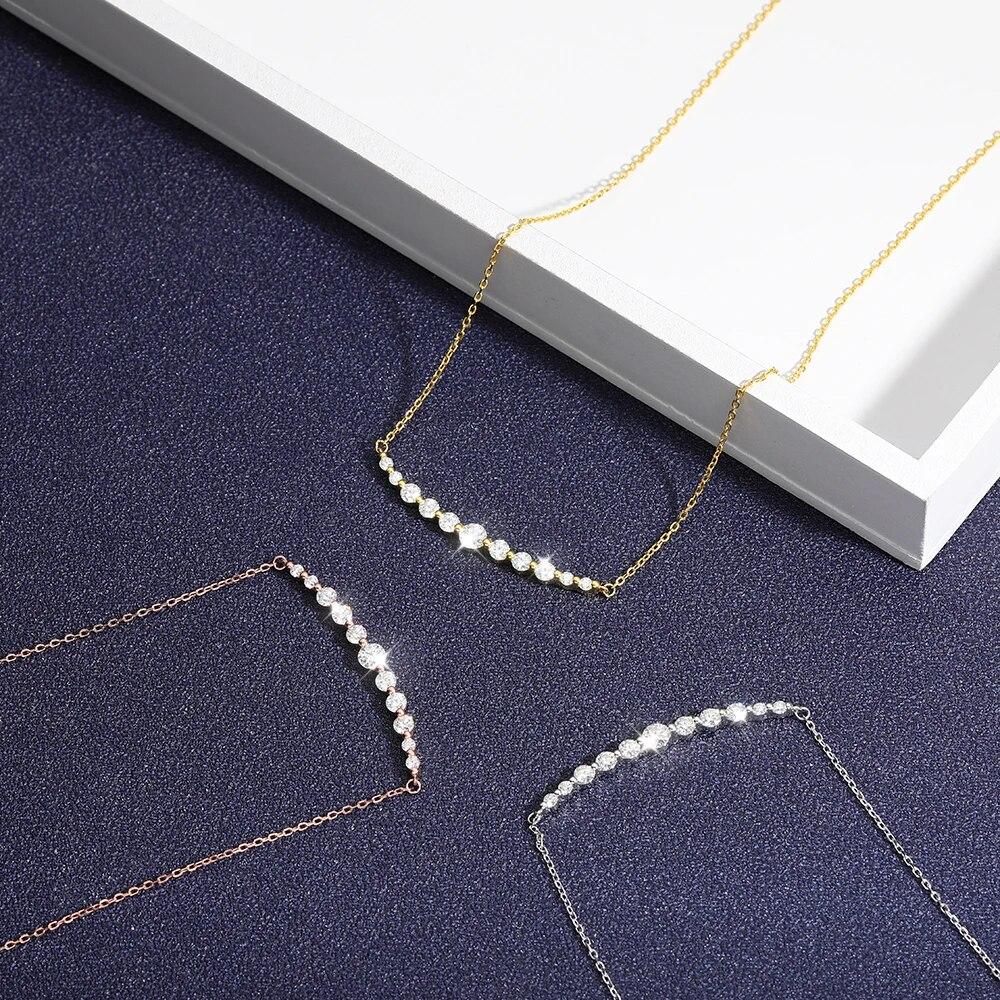 New New In S925 Sterling Silver Real 1.1cttw Moissanite Pendant Necklace for Women Anniversary Diamond Necklaces Fine Jewelry