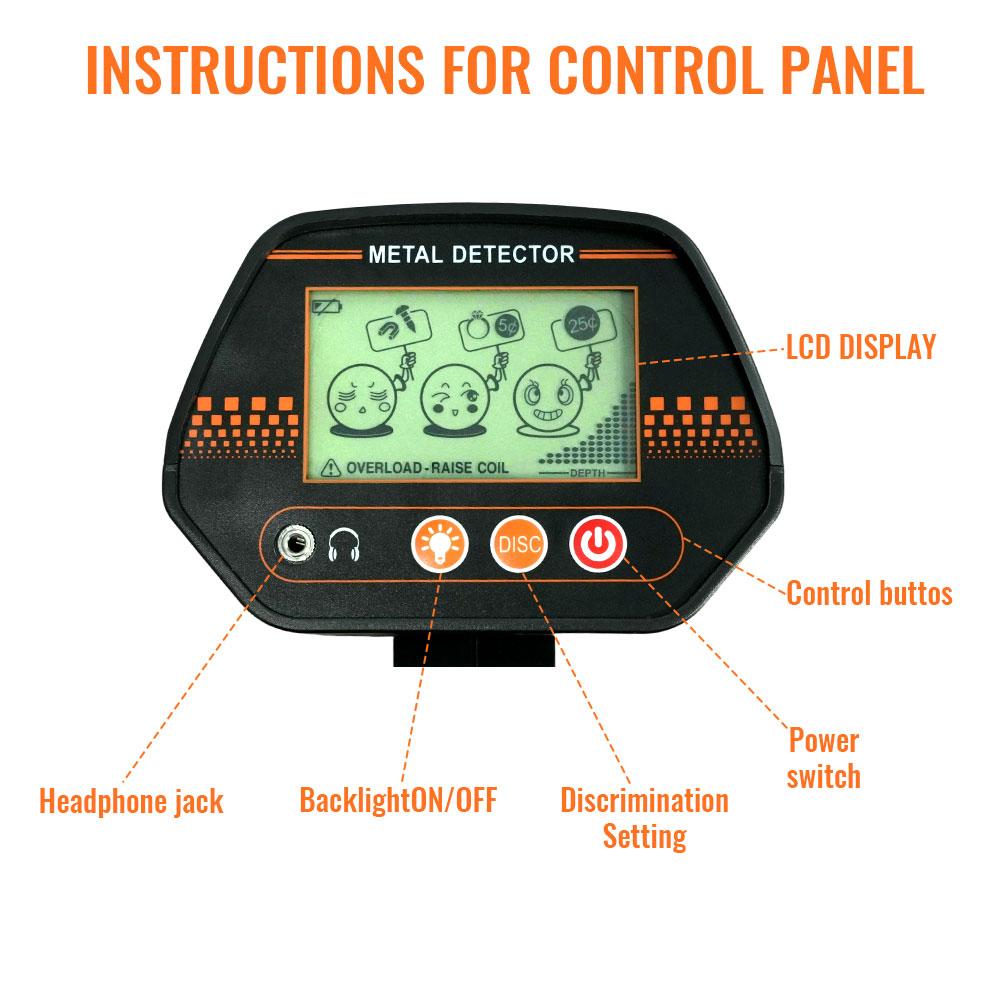 Metal Detector MD4070 for Coin Hunting Underground Depth Detection Gold Finder Waterproof Coil Adjustable Sensitivity LCD Screen
