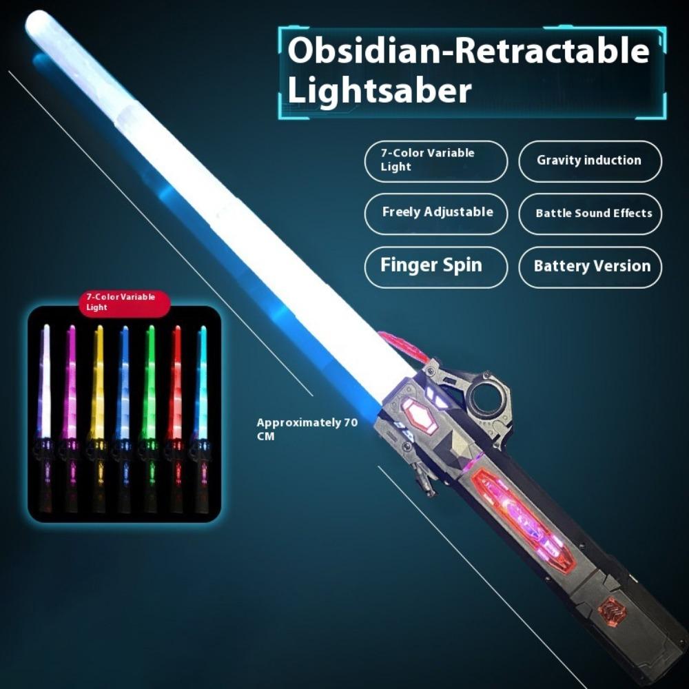 Laser Sword Two-in-one Seven-color Retractable Transformation Light Sword Star Wars Children's Stall Toy Night Market Explosion
