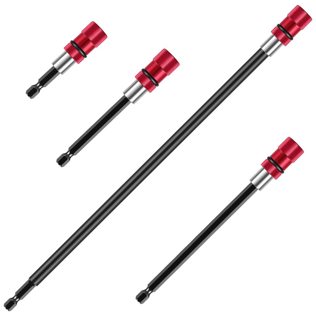 Self-Locking Screwdriver Drill Bit Holder Extension Rod Quick Release 1/4 in Magnetic Hex Extension Chuck Adapter for Screw Nut