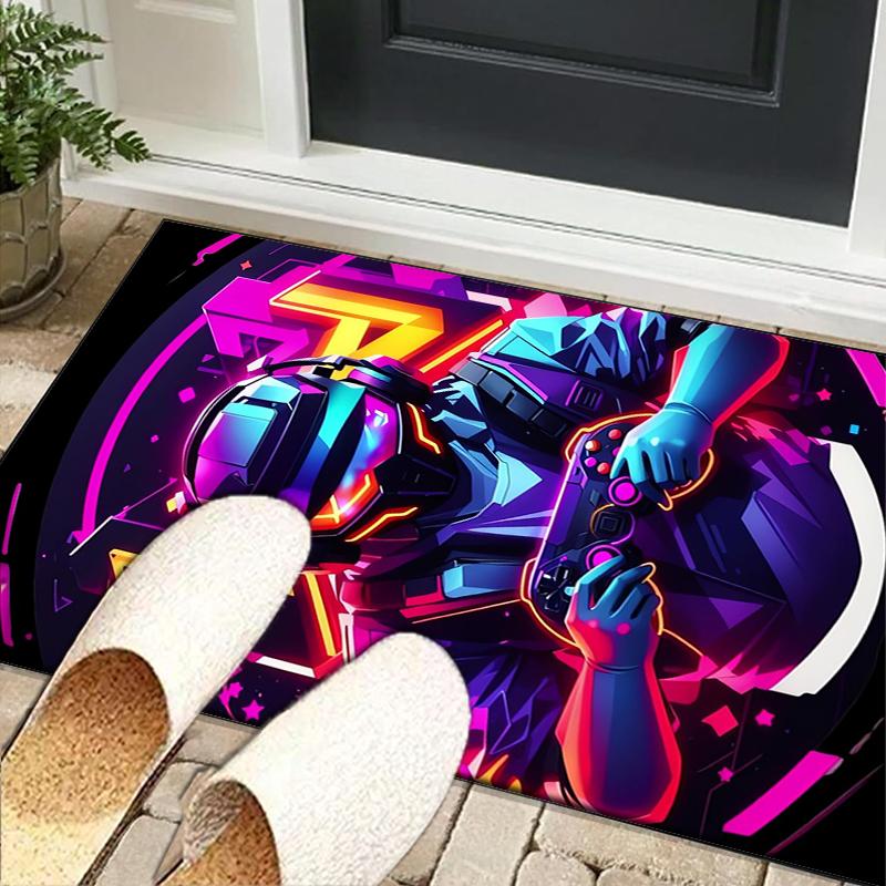 Cyberpunk Gaming Hero Office Rug Chair Mat, Entryway Carpet, Suitable for Front Door, Bedroom, Living Room, Desk, Holiday Gift