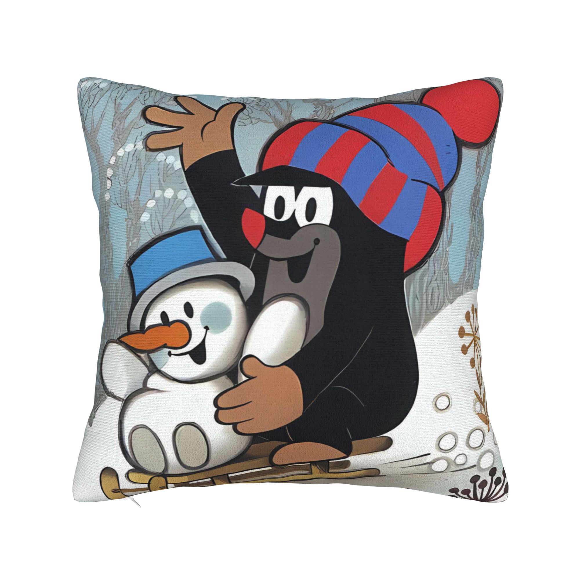 

Pillow Cover Working The Little Mole Retro Trendy Pillow Case For Living Room Chair Pillowcases 12x12Inch