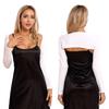 Womens Long Sleeve Open Front Cardigan Stretchy Yoga Dance Bolero Shrug Solid Crop Top