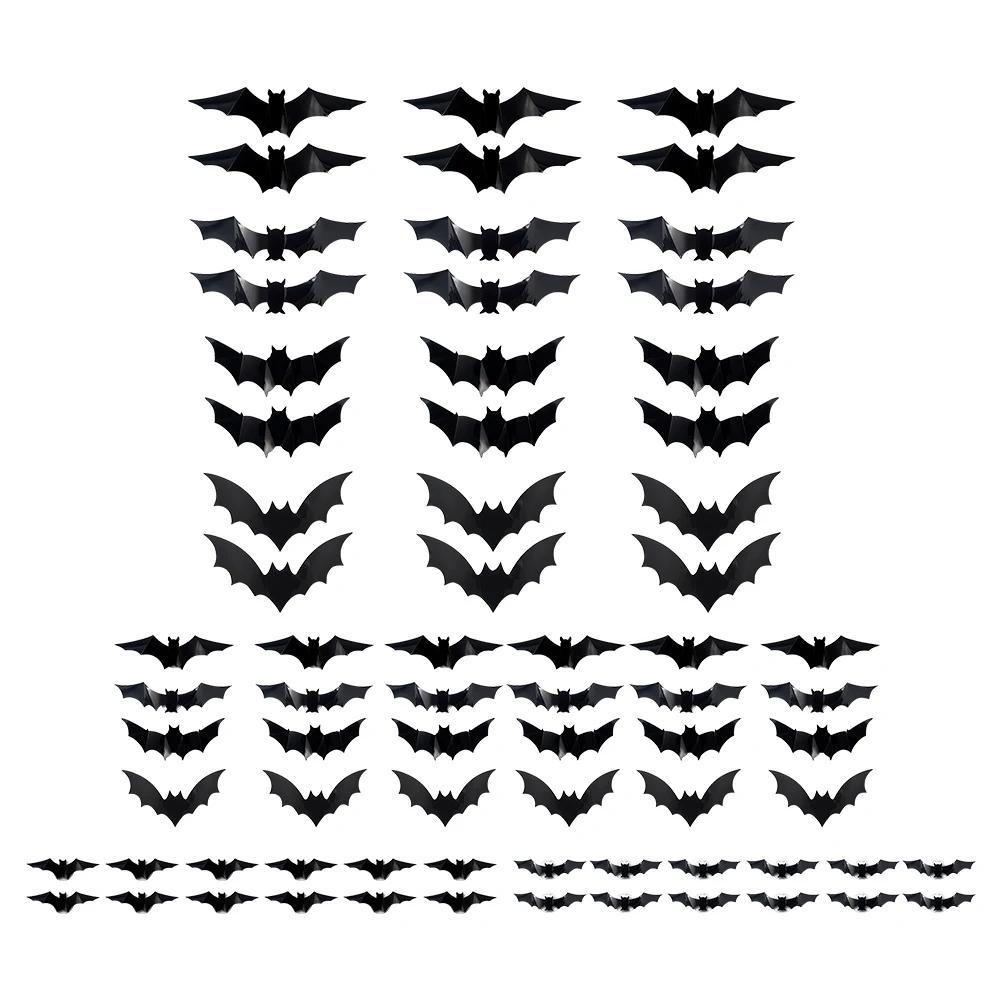 36 PCs Halloween Sticky Decals Glow in The Dark Bats Decorations Wall Stickers for Halloween Party Bedroom Window Decorations