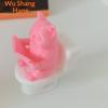 Funny 3D Printed Cartoon Plastic Pig Figurine Sitting On Toilet Wall Mounted Desk Shelf Decor