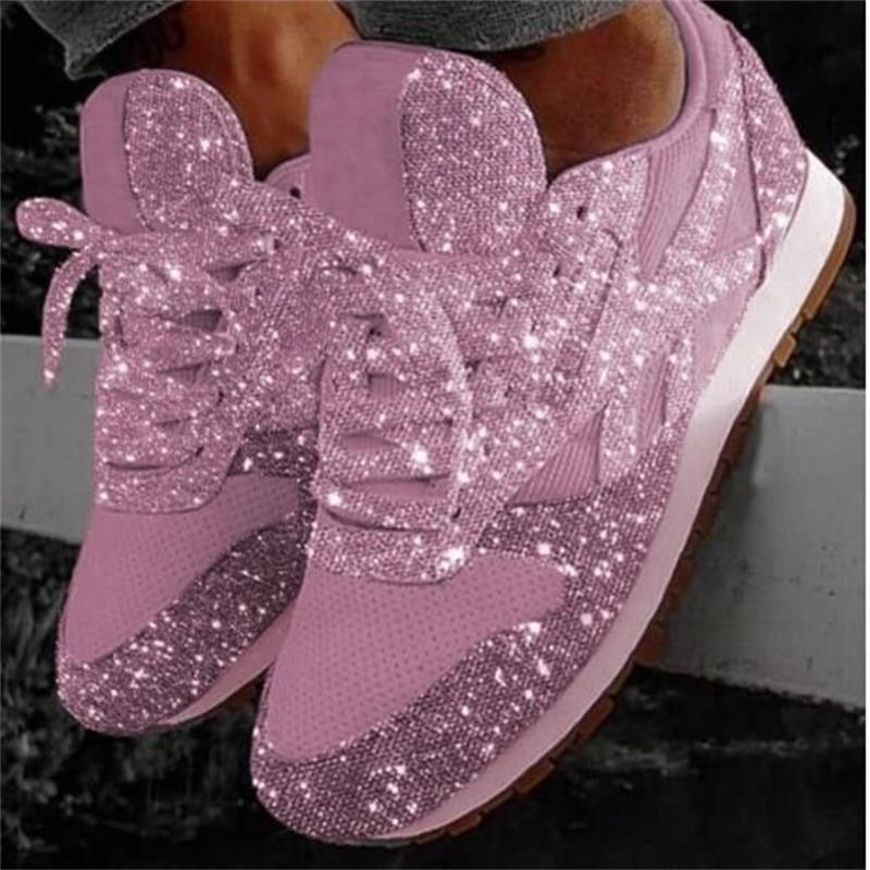 Sneaker Kinder Muffin Pailletten Schuhe Farblich passend Atmungsaktiv Strass Plateau-Sneaker Damen Übergröße