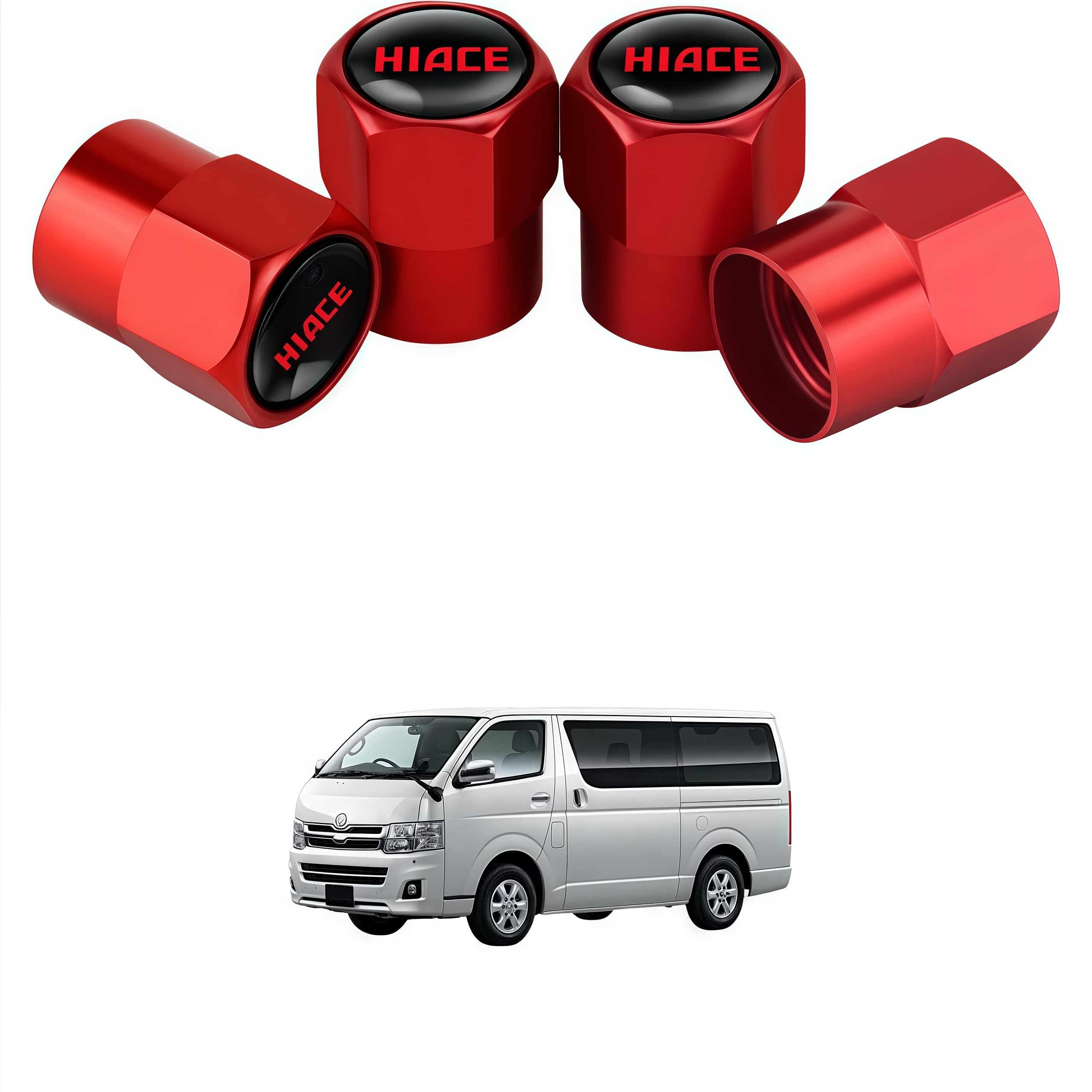 

Колпачок клапана из алюминия HIACE, Клапан шины, Колпачок воздушного клапана, Премиальный сплав, Антисептический и противоугонный, HIACE красный