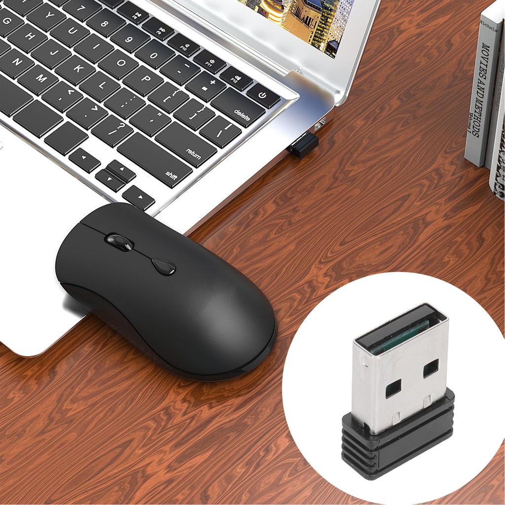 2.4G Wireless Portable Optical Mouse 3 Levels DPI Rechargeable Slim Silent Mouse with USB Receiver for Notebook PC Laptop