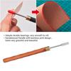 Sandalwood Handle Stainless Steel Top Edge Dye Roller Oil Pen Belt Finisher Leather DIY Craft