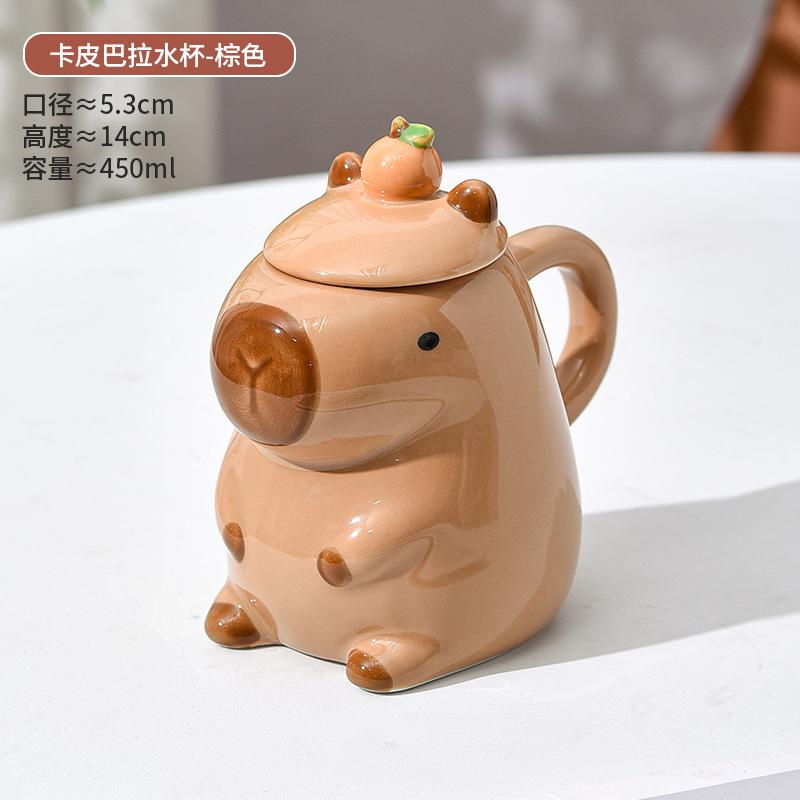 Kapibara Water Cup Cute Capybara Mug Girl Children Cartoon Cute Cup Creative Funny Ceramic Cup