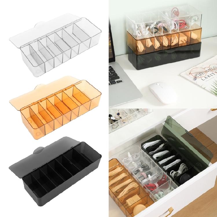 Cable Storage Box with Lid Clear Charger Cord Organizer Desk Organization Case