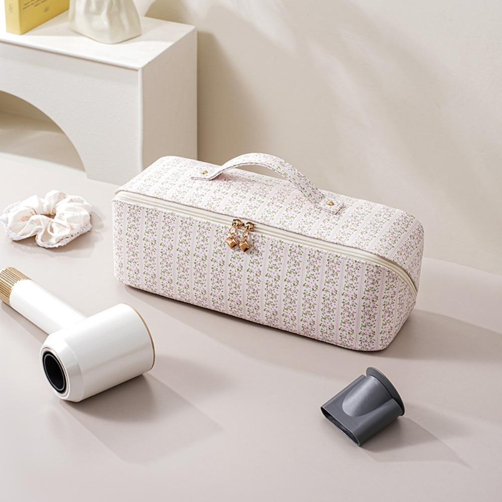Large Capacity Hair Dryer Storage Bag PU Leather Carrying Case New Curler Storage Bag  Travel Use