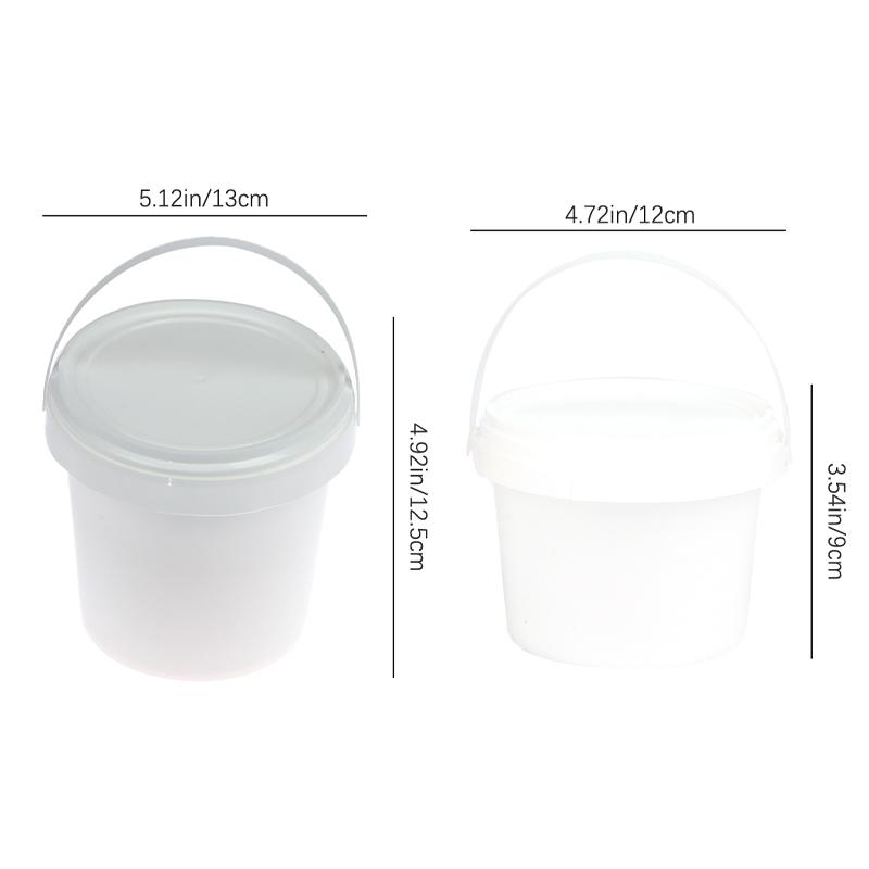 500/1000Ml Transparent Plastic Bucket With Lid And Handle Food Storage Container
