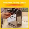 Foldable Camping Wood Burning Stove Stainless Steel Portable Backpacking Stove for Outdoor Cooking Picnic Hiking BBQ - Large
