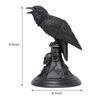 Bougeoir Corbeau Noir Gothique Rétro Statue Halloween Hibou Décoration Maison Chambre Sculpture en Résine Artisanat Ornement