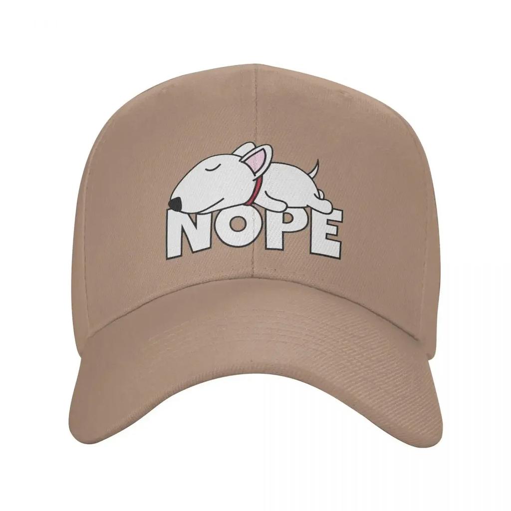 Personalized Cool Nope Bull Terrier Dog Baseball Cap Women Unisex Adjustable Adult Dad Hat Summer Sun Hat