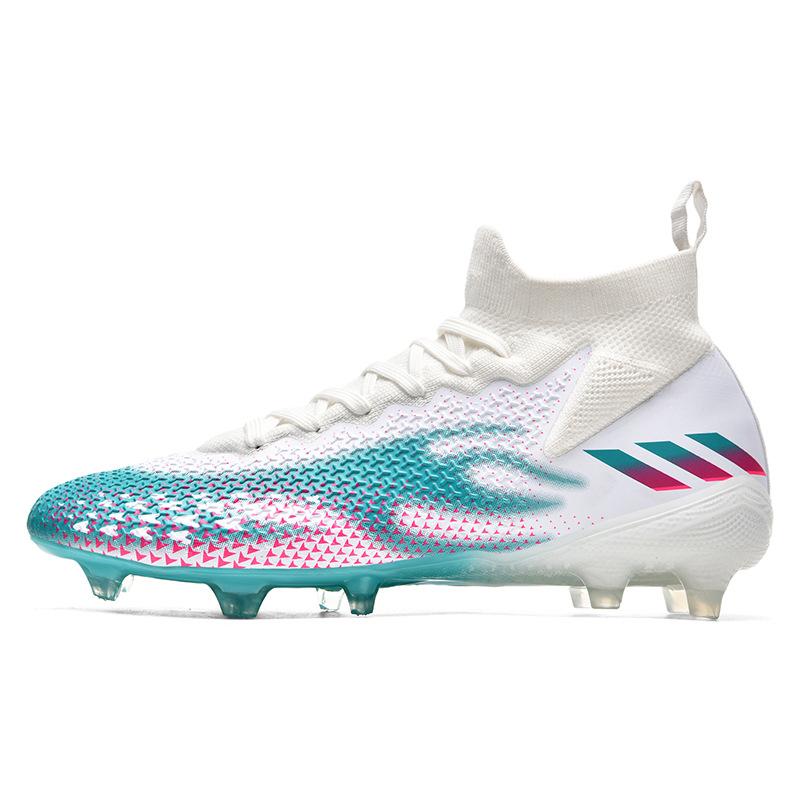 Football shoes men's high spikes seamless flying woven broken nails men's and women's training competition sports shoes