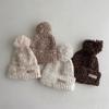 1 Stück pelzige warme Kinder-Mütze für Jungen und Mädchen, schicke koreanische Mode, Häkelmütze für Kleinkinder, Herbst-Winter, dicke Plüsch-Strickmütze
